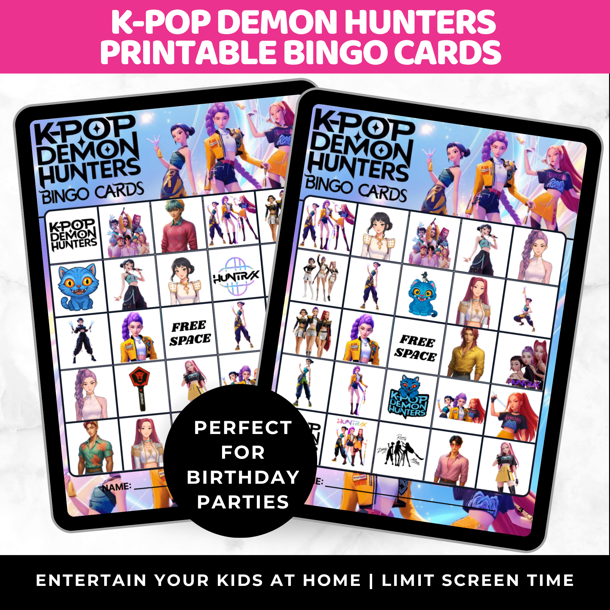 K-Pop Demon Hunters Party Games | Printable Birthday Activities for Kids