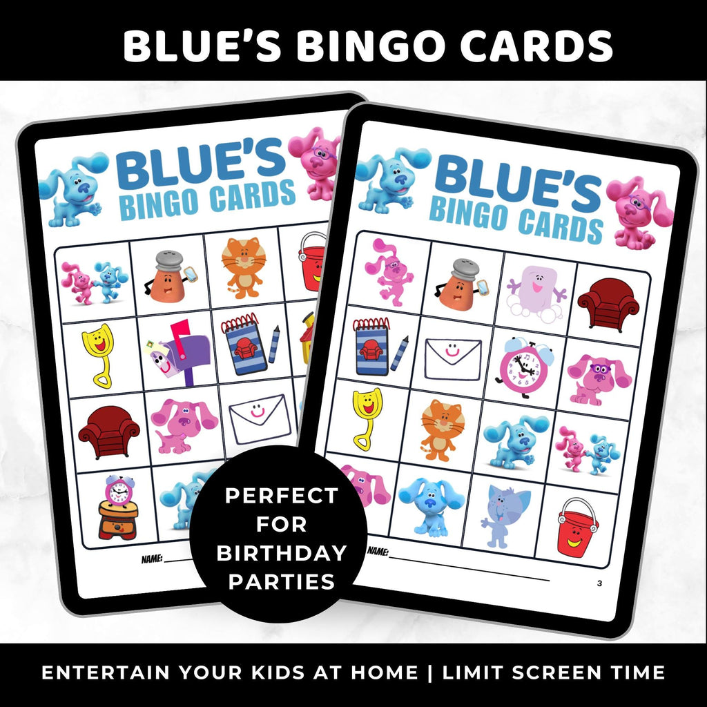 Blue's Bingo Cards | Blue's Clues Birthday Game | Printable Bingo Cards for Kids