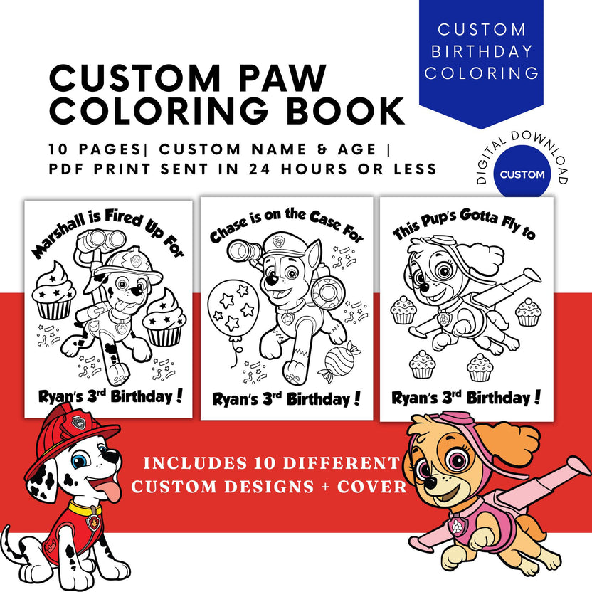 Personalised Paw Patrol Coloring Book Printable