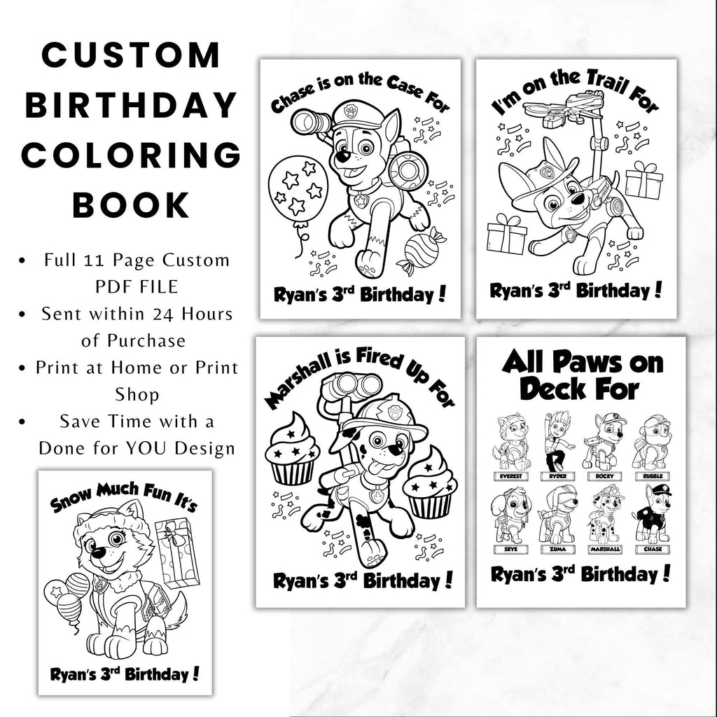 Paw Patrol Birthday Party Bundle Printable | Paw Patrol Party Games for Kids | Bingo, Scavenger Hunt, Coloring Book & Invitation | Instant Download