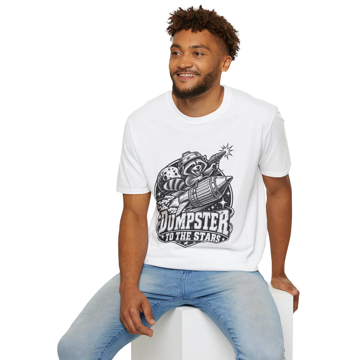 Funny Raccoon Shirt for Men Space T-Shirt, Trash Panda Astronaut Tee, Retro Space Graphic Shirt, Raccoon Lover Gift