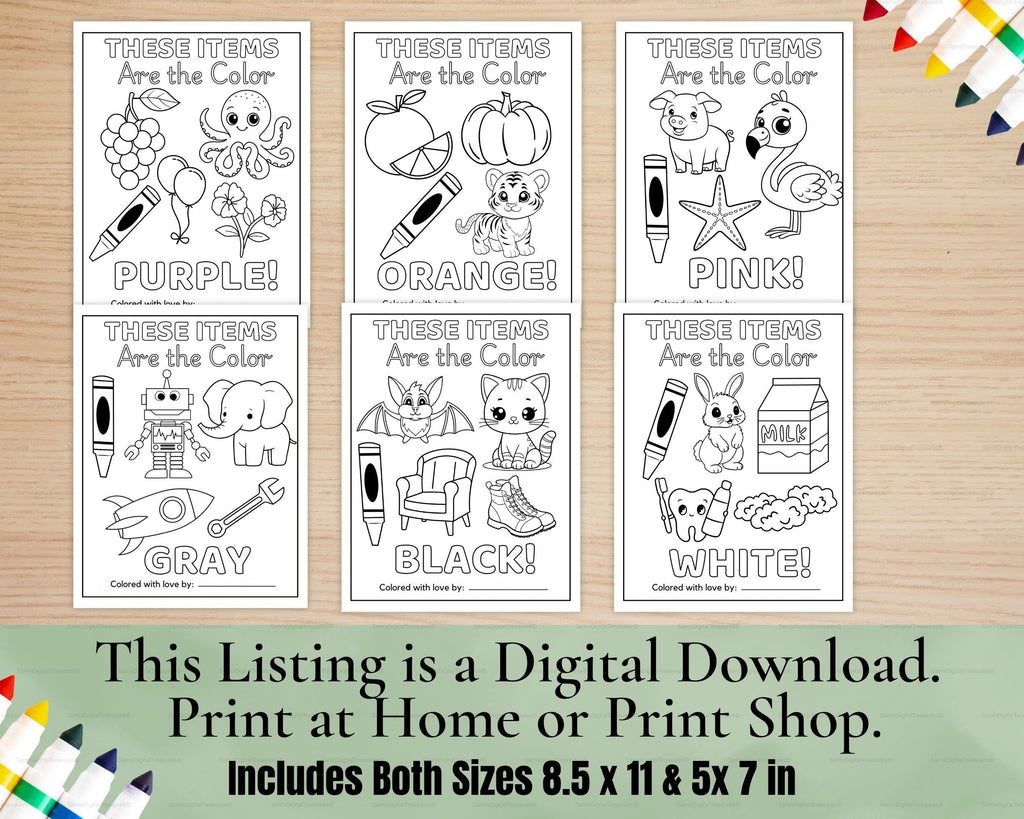 Baby Shower Coloring Activity Keepsake Baby's First Color Book Baby Shower Activity Printable Color Matching Game Color of the Week