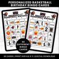 Personalized Basketball Birthday Bingo Cards | Custom Sports Party Game | 50 Unique Cards | Printable Digital Download