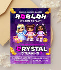 Roblox Girl Birthday Invitation | Roblox Birthday Party | Printable Gaming Invite |  Roblox Girls Party |  Done for You  Birthday Invitation