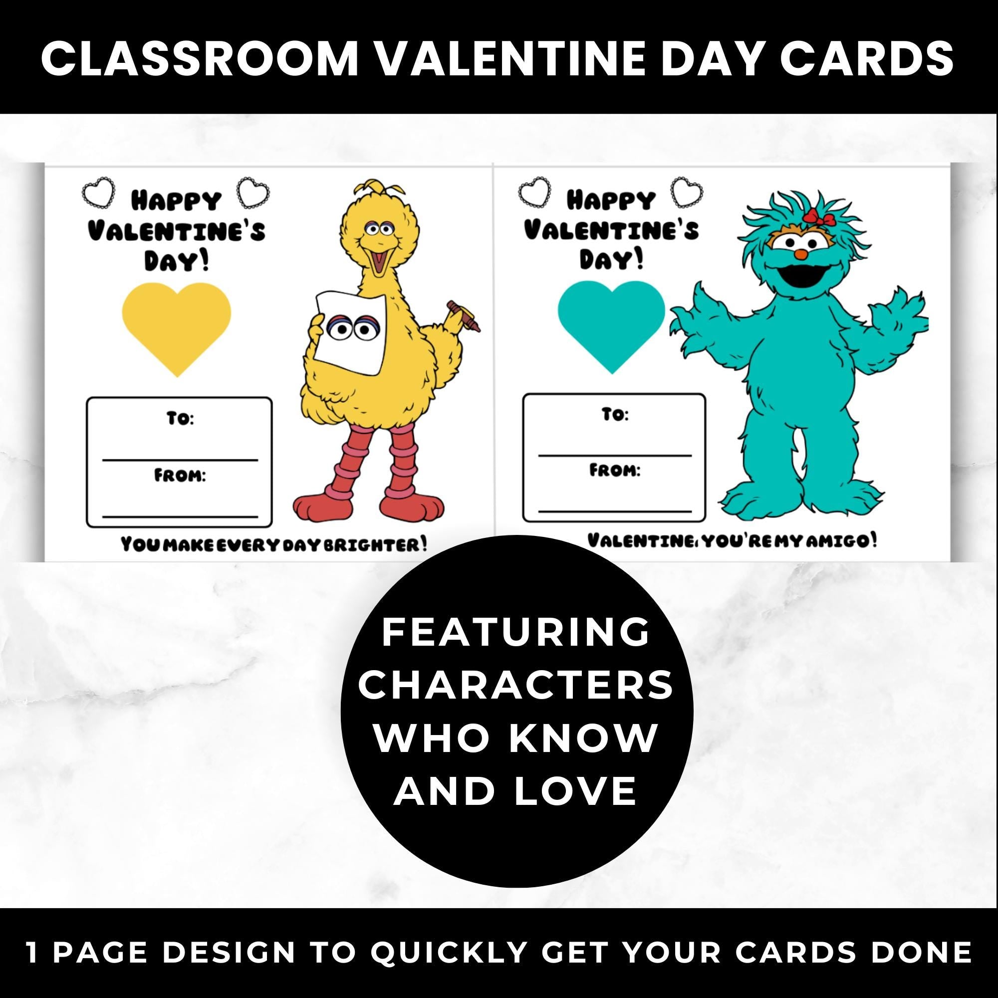 Sesame Street Valentine’s Day Cards for Kids | Printable Classroom Valentines