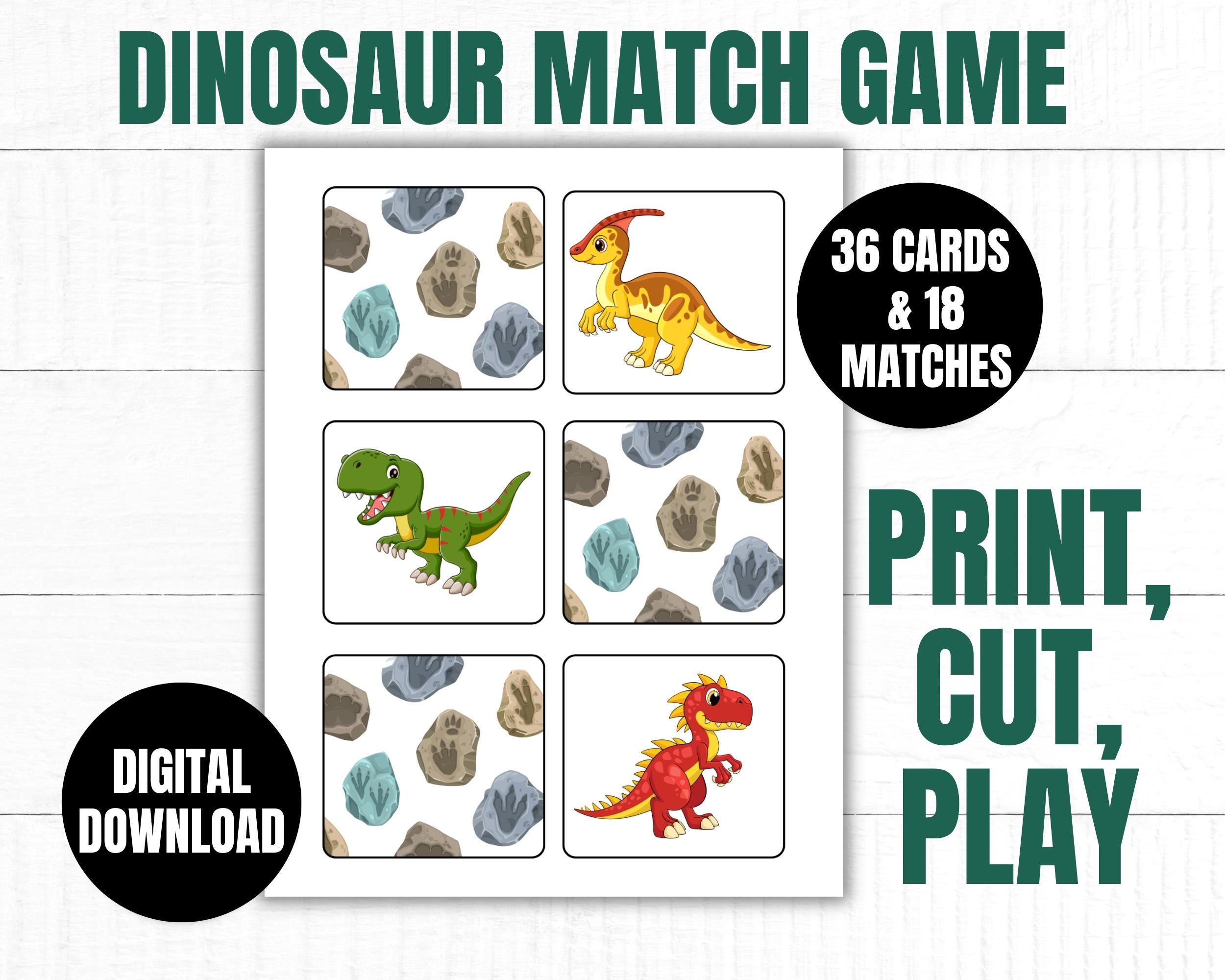 Dinosaur Matching Game for Kids Birthday Party | Dino Birthday Game | Printable Memory Game