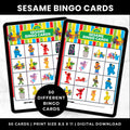 Sesame Street Bingo Cards | Sesame Street Birthday Party Game | Sesame Street Party Favors | Printable Bino Cards for Kids
