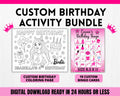 Custom Fashion Doll Birthday Coloring Page | Girls Birthday Bingo Cards| | Personalized Doll Birthday Activity Bundle
