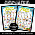 Personalized SpongeBob Under the Sea Birthday Bingo Game | SpongeBob Birthday Party Game |Ocean Party Game | Custom Birthday Bingo Cards