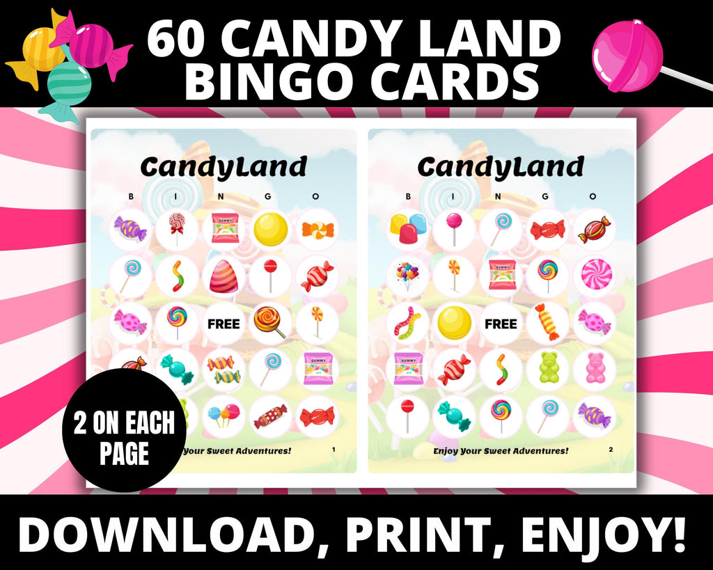 Candy Birthday Bingo Cards for Kids Candy Party Favors