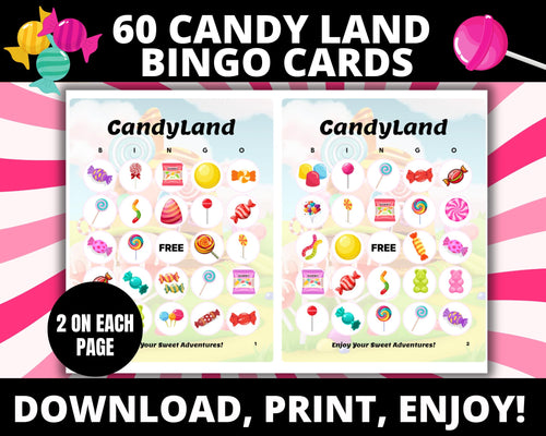 Candy Birthday Bingo Cards for Kids Candy Party Favors