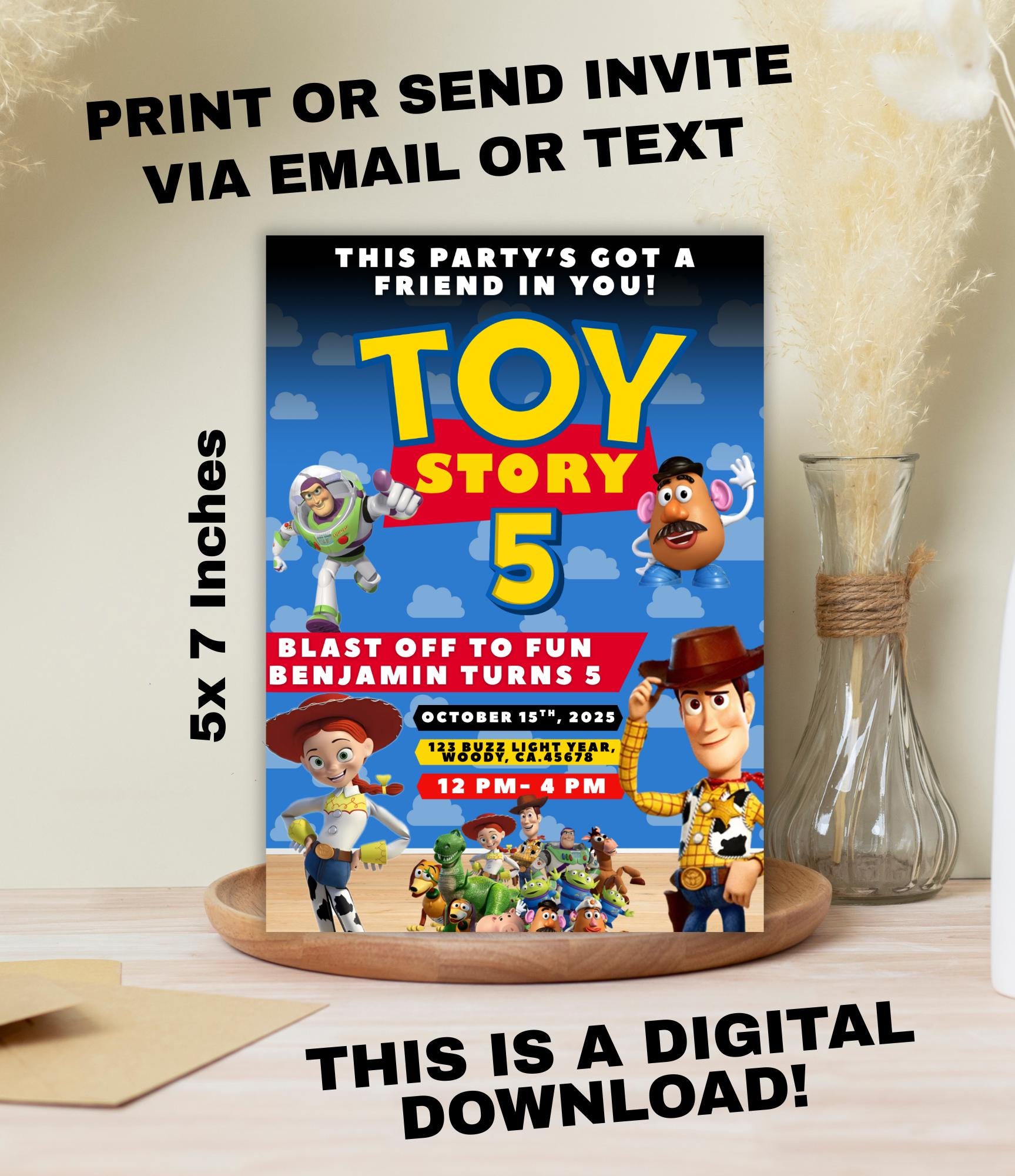 Toy Birthday Invitation | Toy Party Digital Invitation for Kids | Printable Toy Birthday Invite for Kids |  Done for You Birthday Invitation