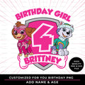 Personalized Skye Dog Birthday PNG | Custom Girl Birthday Design | Girl Dog Birthday Design | Patrol Dog Birthday PNG and SVG