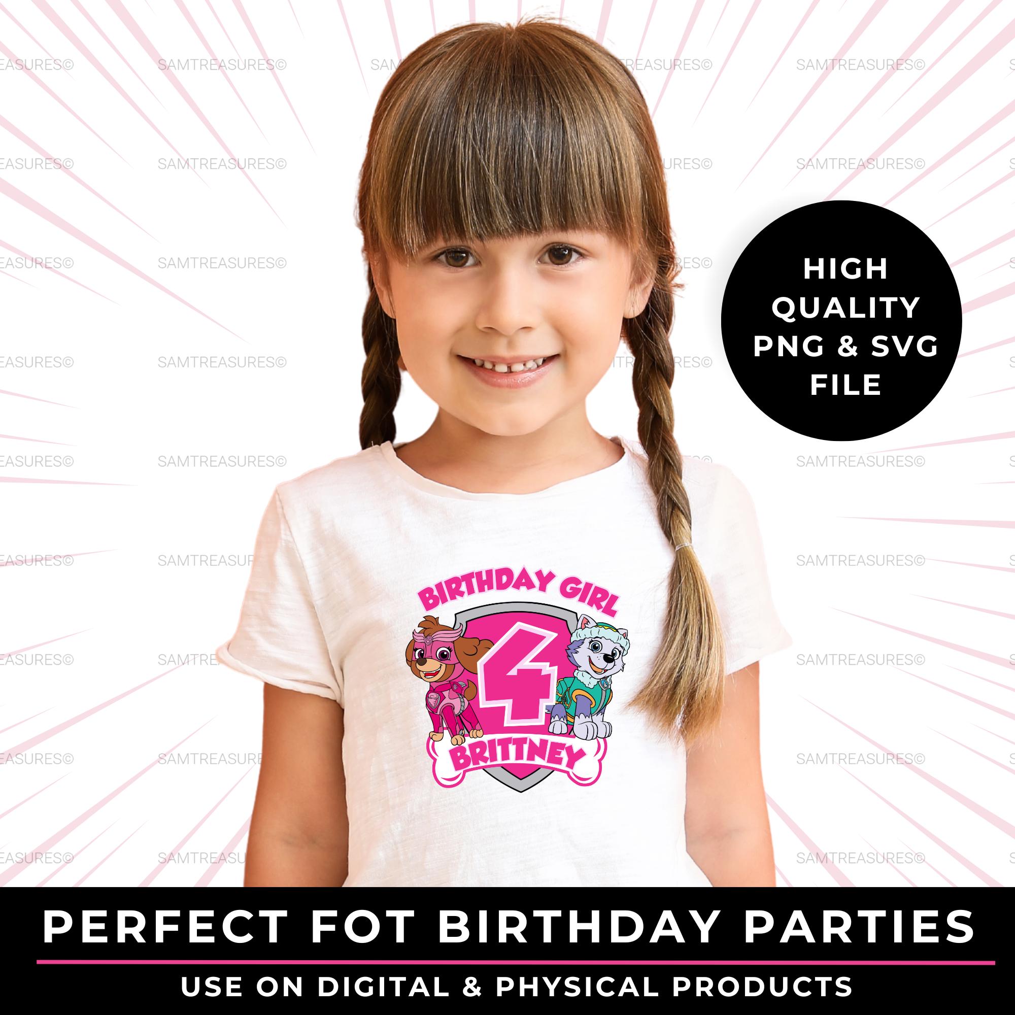 Personalized Skye Dog Birthday PNG | Custom Girl Birthday Design | Girl Dog Birthday Design | Patrol Dog Birthday PNG and SVG