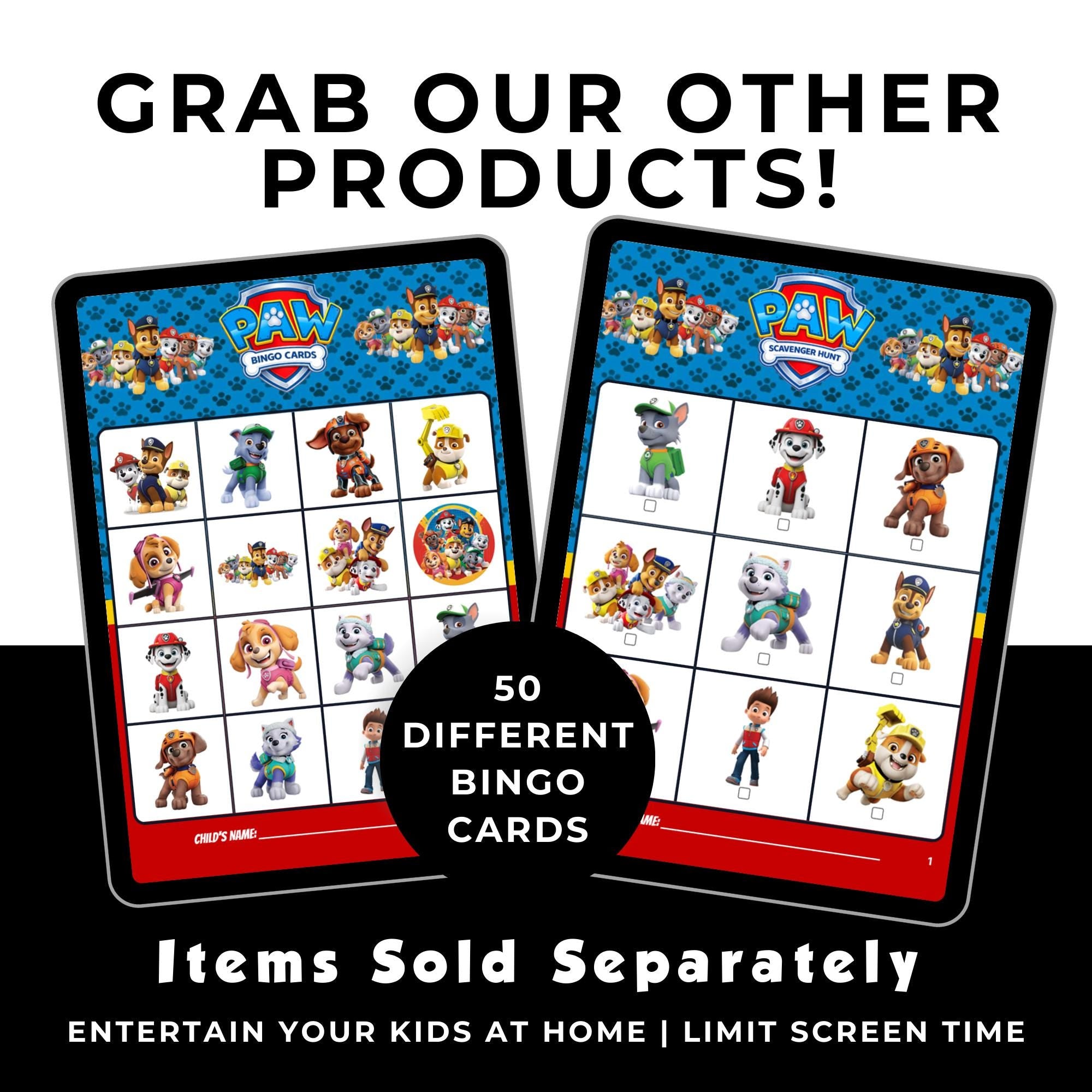 Paw Patrol Memory Game for Kids |Paw Patrol Party Favors