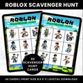Roblox Birthday Game for Boys | Roblox Scavenger Hunt Cards| Gaming Party for Kids | Roblox Birthday Party Activity