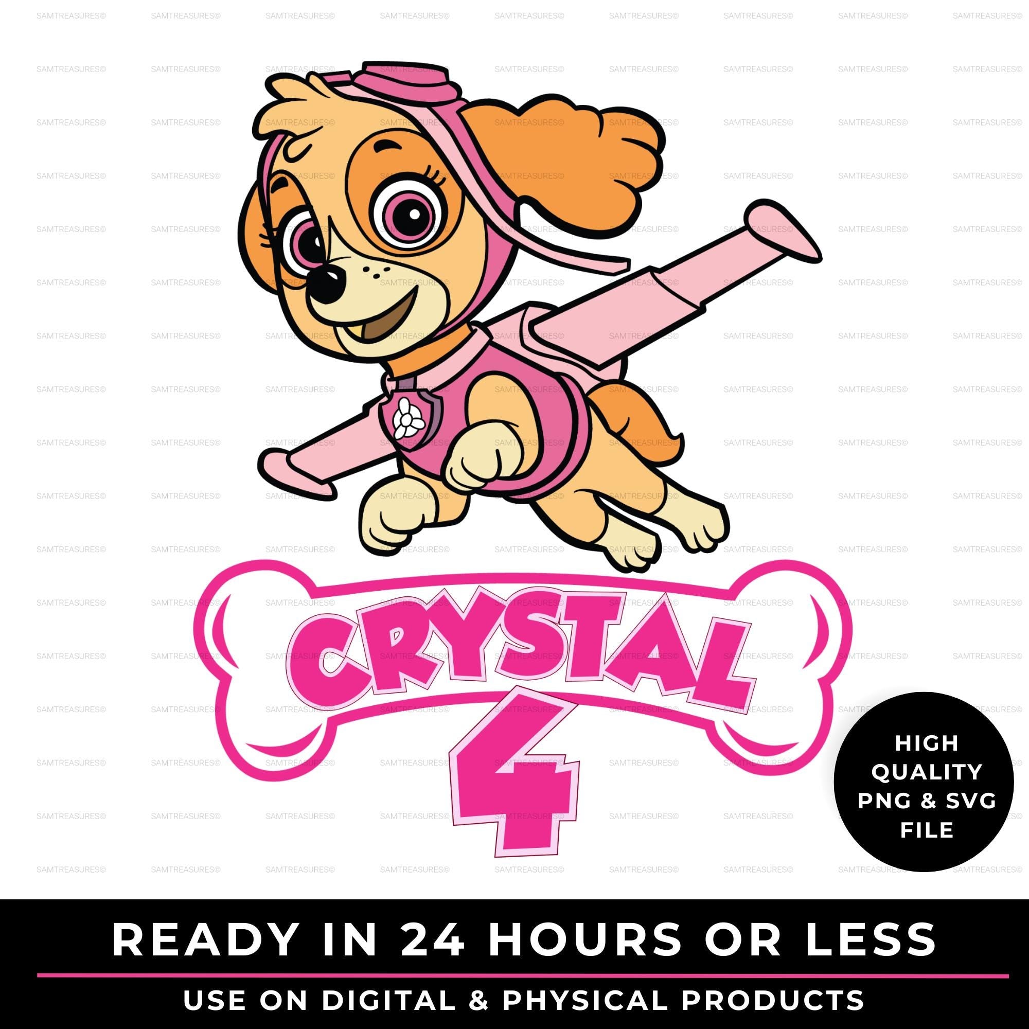 Personalized Skye Dog Birthday PNG | Custom Girl Birthday Design | Girl Dog Birthday Design | Patrol Dog Birthday PNG and SVG