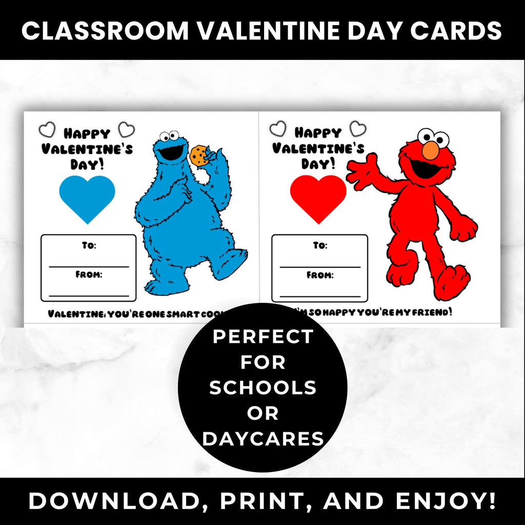 Sesame Street Valentine’s Day Cards for Kids | Printable Classroom Valentines