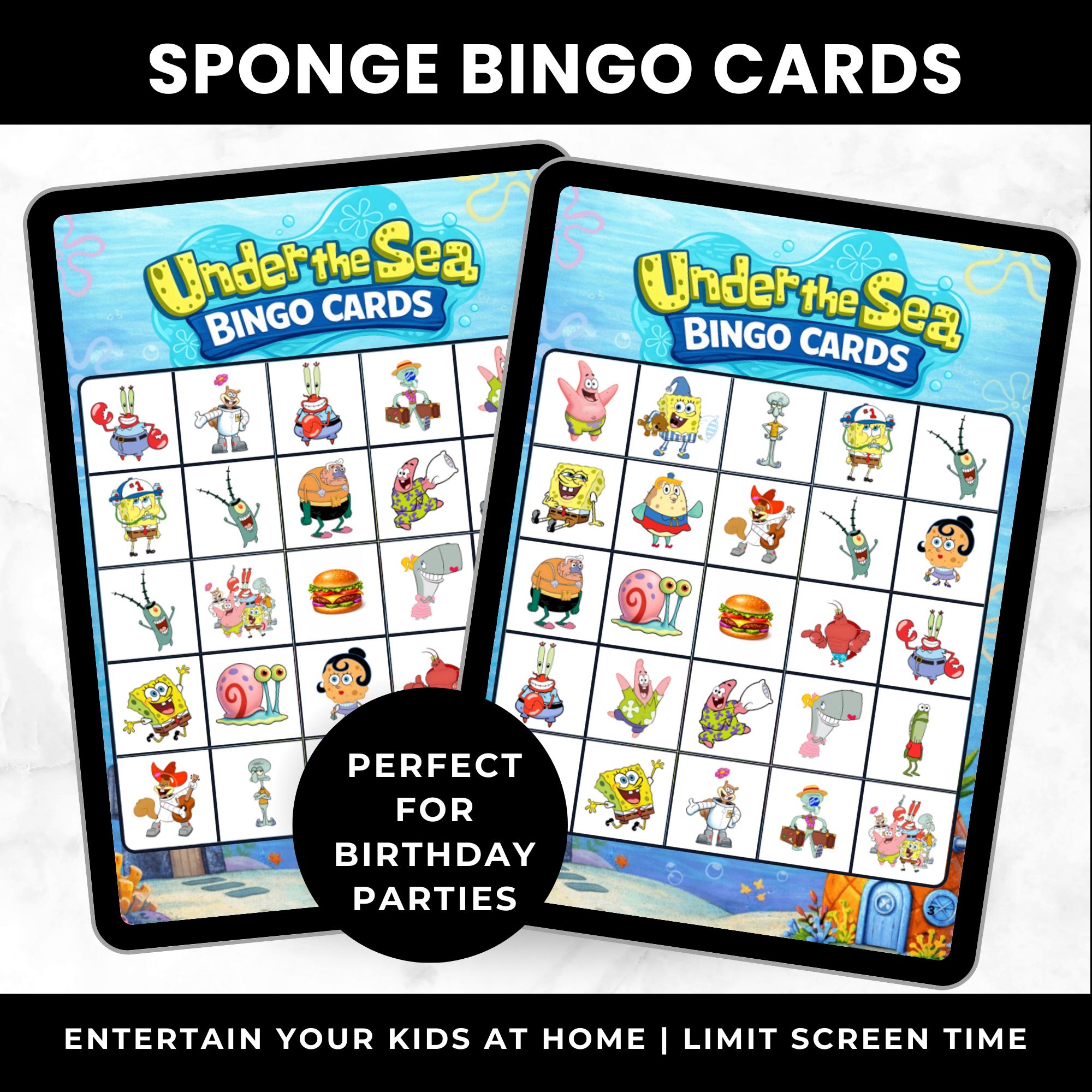 SpongeBob Birthday Bingo Game | Sponge Birthday Party