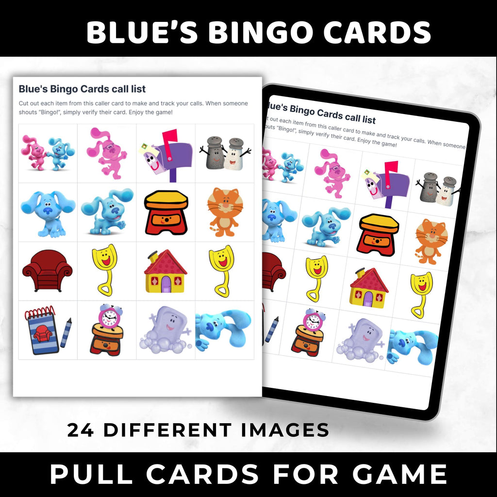 Blue's Bingo Cards | Blue's Clues Birthday Game | Printable Bingo Cards for Kids
