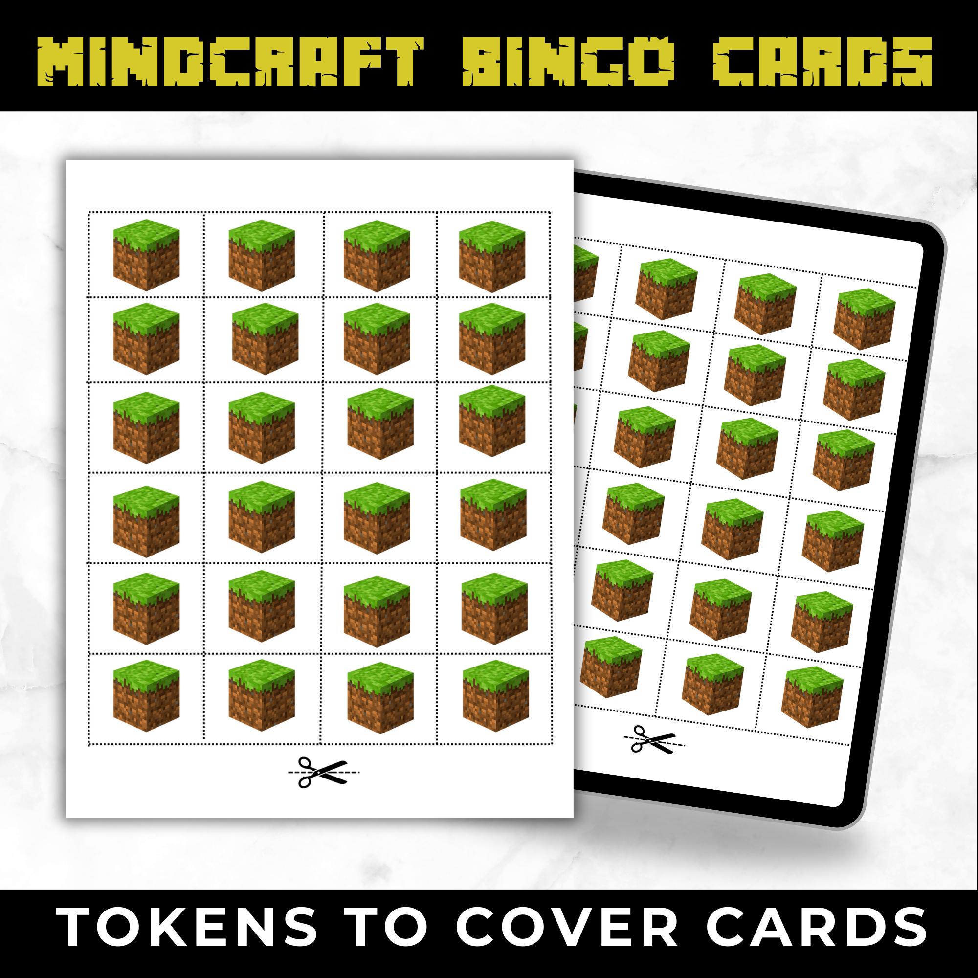 Minecrafter Bingo Cards | Minecrafter Birthday Party Game for Kids | Printable Gaming Bingo Cards | Minecrafter Party Favor