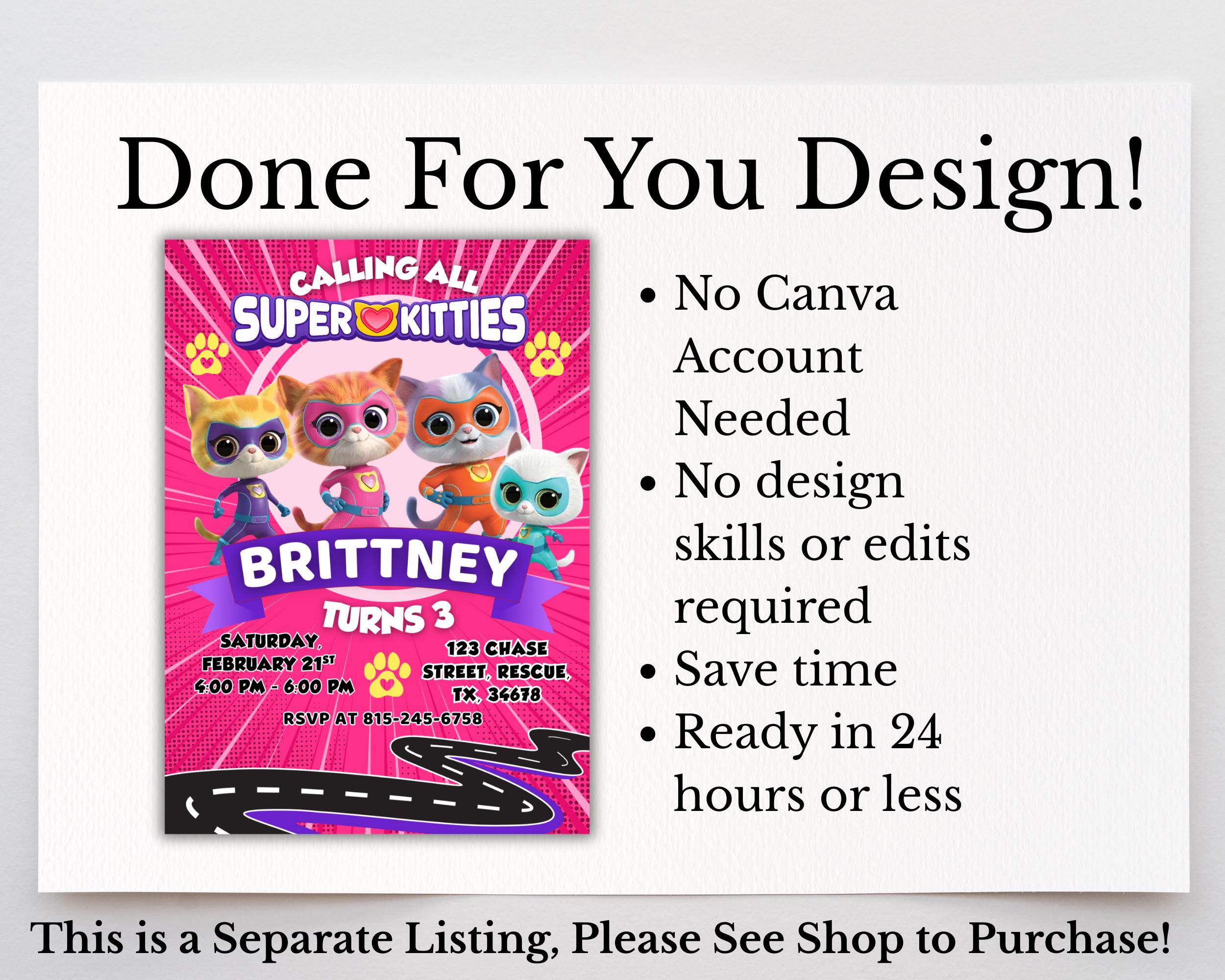 Super Kitty Birthday Coloring for Kids | Kitty Themed Birthday Activity | Done for You Custom Birthday Coloring | Kitty Party for Girls