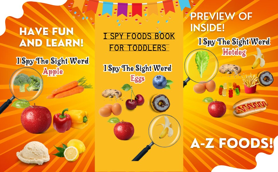 I Spy Food Book for Toddlers: A-Z Printable Game (Ages 1-5)