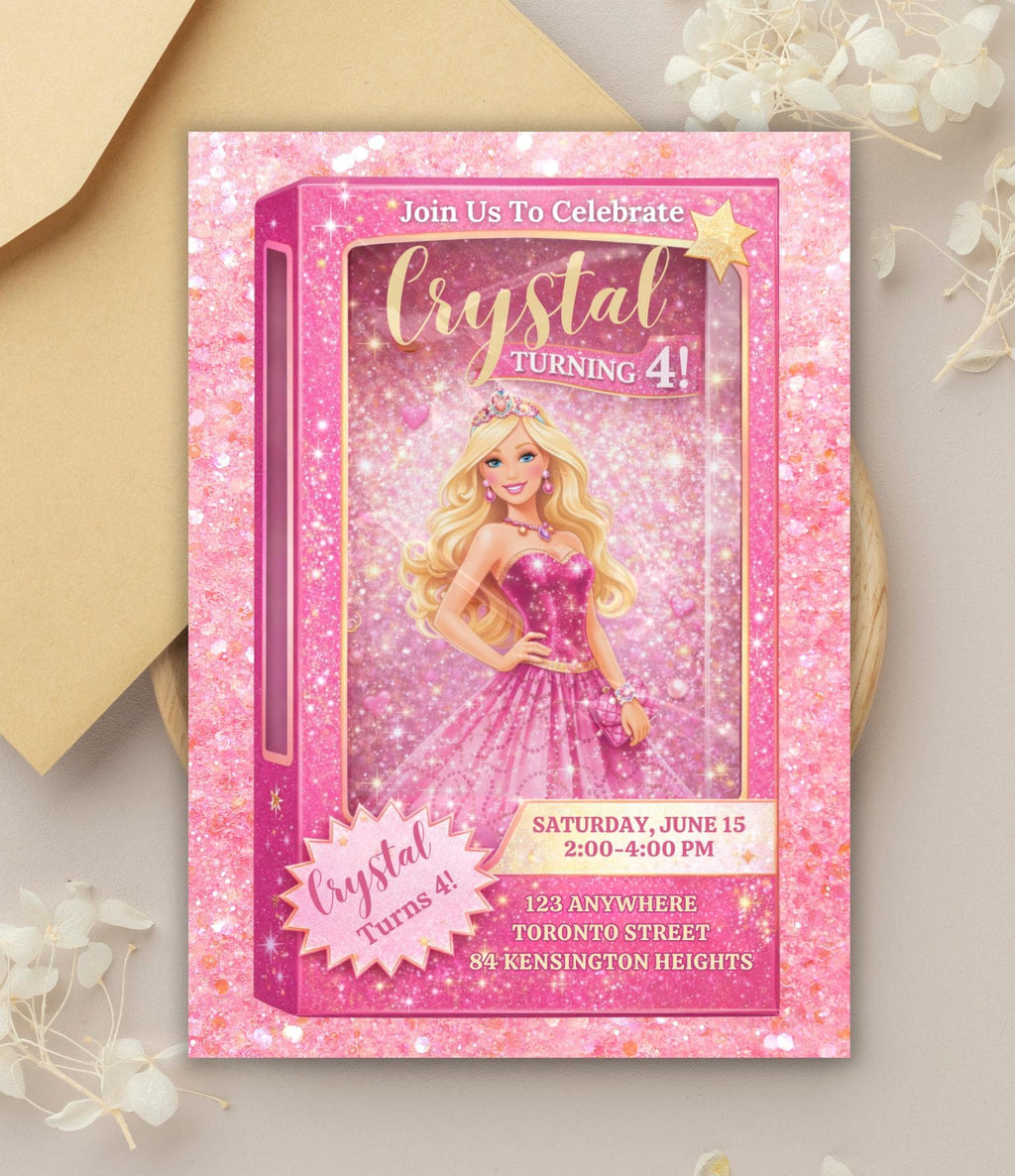 Custom Fashion Doll Birthday Invitation Card | Personalized Doll Birthday Card | Custom Digital Kids Party Invitation | Doll Birthday Party