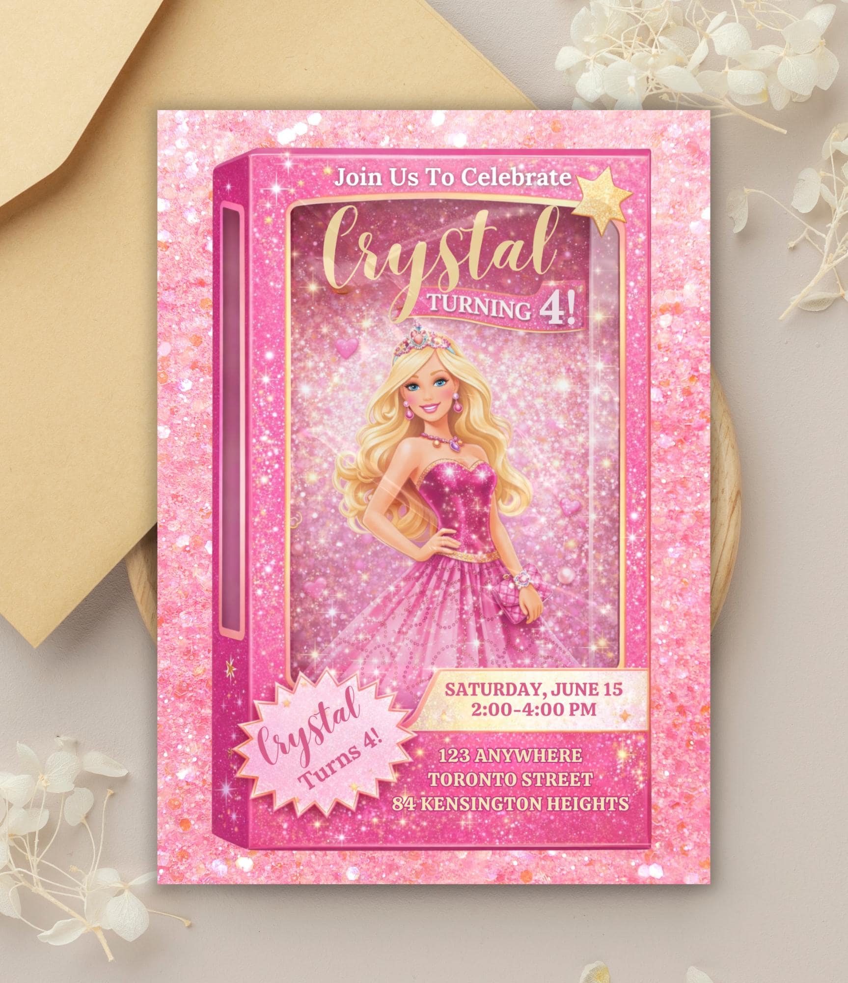 Custom Fashion Doll Birthday Invitation Card | Personalized Doll Birthday Card | Custom Digital Kids Party Invitation | Doll Birthday Party