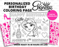 Princess Coloring Page Birthday Party Princess Activity Printable Princess Party Favor | Princess Birthday Coloring Page