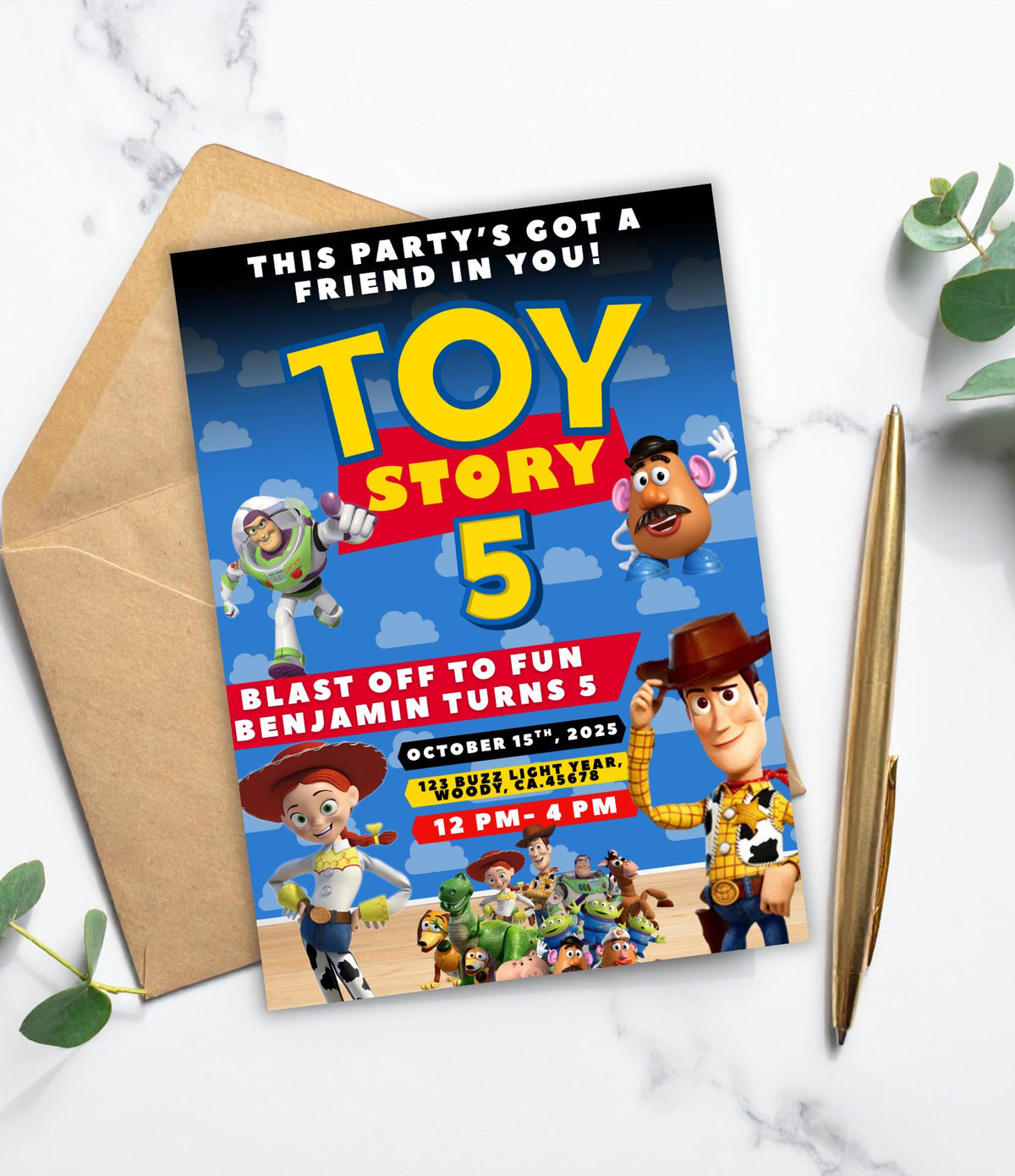 Toy Story birthday invitation printable digital download for kids party