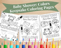 Baby Shower Coloring Activity Keepsake Baby's First Color Book Baby Shower Activity Printable Color Matching Game Color of the Week