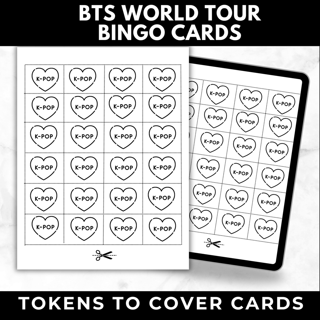 BTS World Tour Bingo Cards | K-pop Fan Party Game | BTS Birthday Party Games | Printable Bts 2026 Tour Game | ARMY Game Night