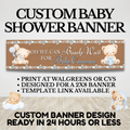 Baby Boy Baby Shower Banner “We Can Bearly Wait” | Custom Teddy Bear Banner 2x8 ft | Printable Baby Shower Decor