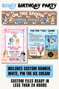 Bluey birthday banner printable, bundle preview