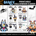 Bluey Printable Halloween Candy Cards for Kids | Classroom Party
