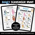 Bluey Scavenger Hunt Game for Kids | Bluey Birthday Game