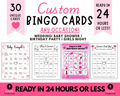 Custom Bingo Cards Digital Downloads | Personalized Party Bingo Cards for Birthdays, Weddings, Baby Showers & Bachelorette Parties