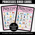 Princess Birthday Bingo Cards Printable for Kids | Princess Party Game Cards