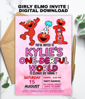 Elmo First Birthday Invitation | One-derful World 1st Birthday Invite