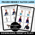 Frozen Memory Match Game Printable | Frozen Birthday Party Game for Kids |Screen-Free Game