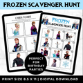Frozen Scavenger Hunt Printable | Frozen Birthday Party Game for Kids | Indoor Treasure Hunt