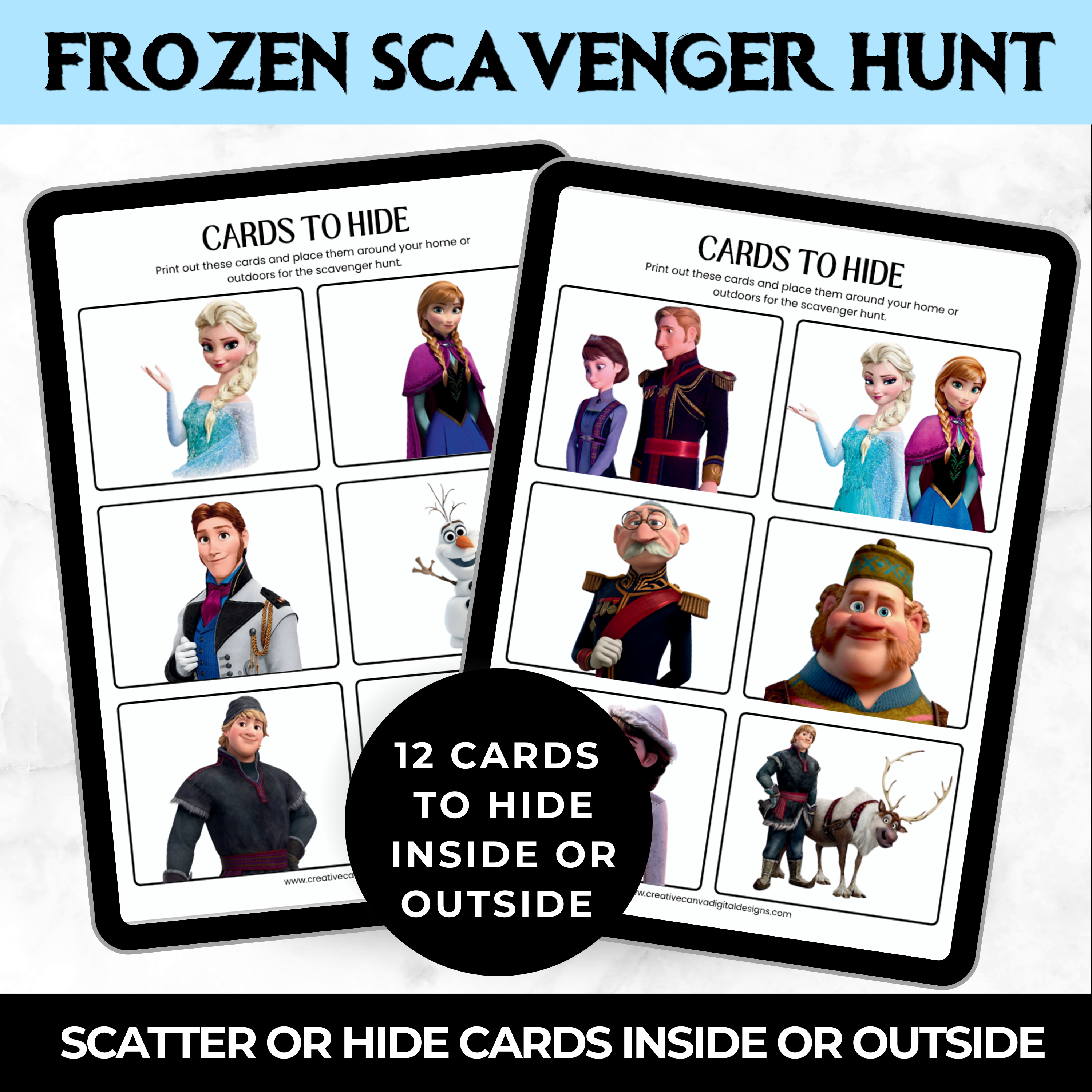 Frozen Scavenger Hunt Printable | Frozen Birthday Party Game for Kids | Indoor Treasure Hunt
