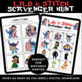Lilo & Stitch Scavenger Hunt Printable Game for Kids | Stitch Birthday Party Game