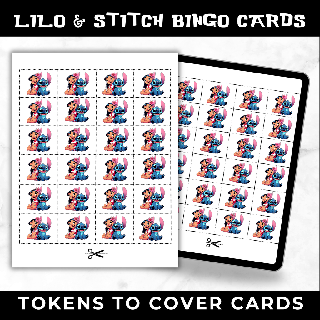 Lilo and Stitch Bingo Cards Printable | Stitch Birthday Party Game for Kids |Instant Download Party Activity