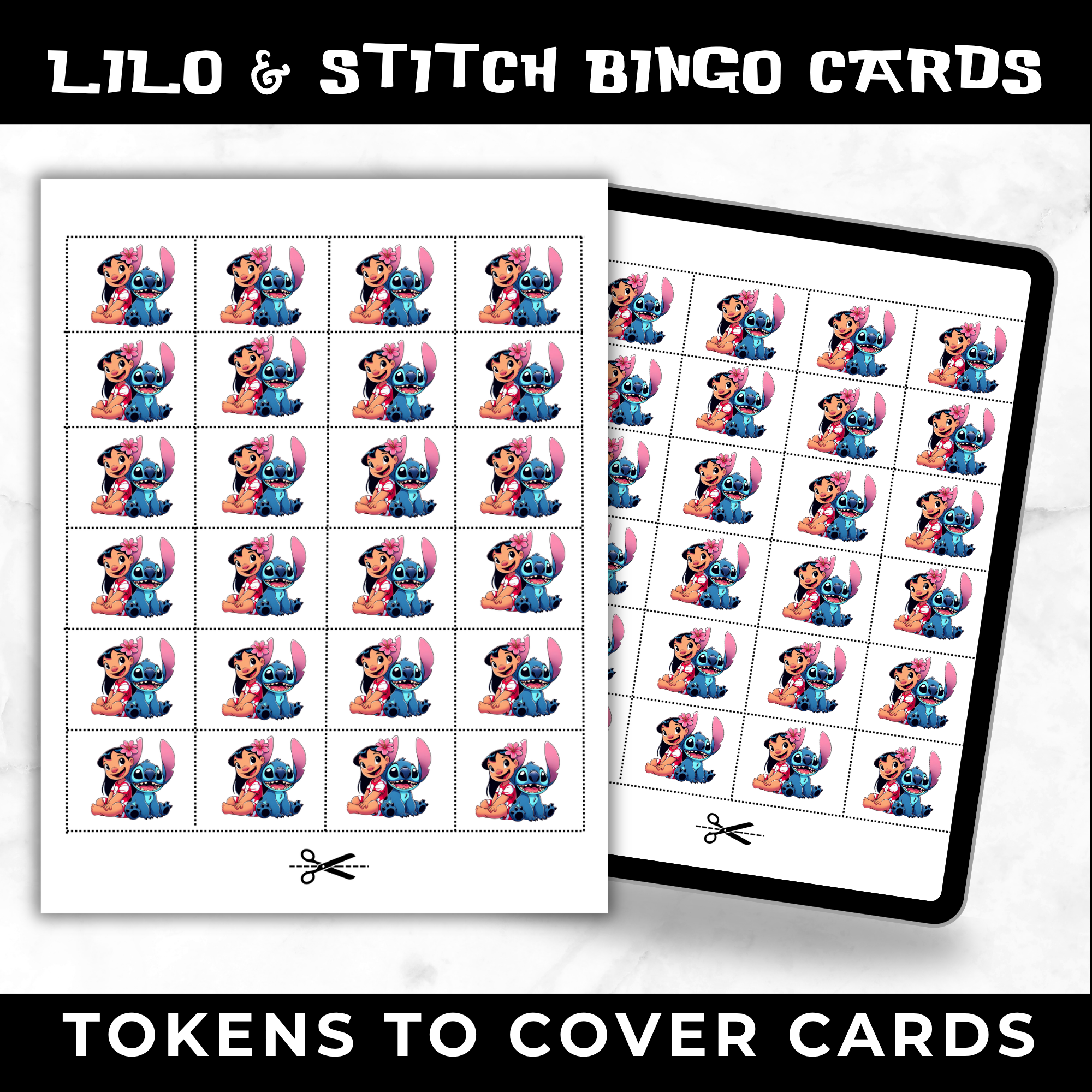 Lilo and Stitch Bingo Cards Printable | Stitch Birthday Party Game for Kids |Instant Download Party Activity