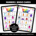 Number Blocks Birthday Game Bingo Cards