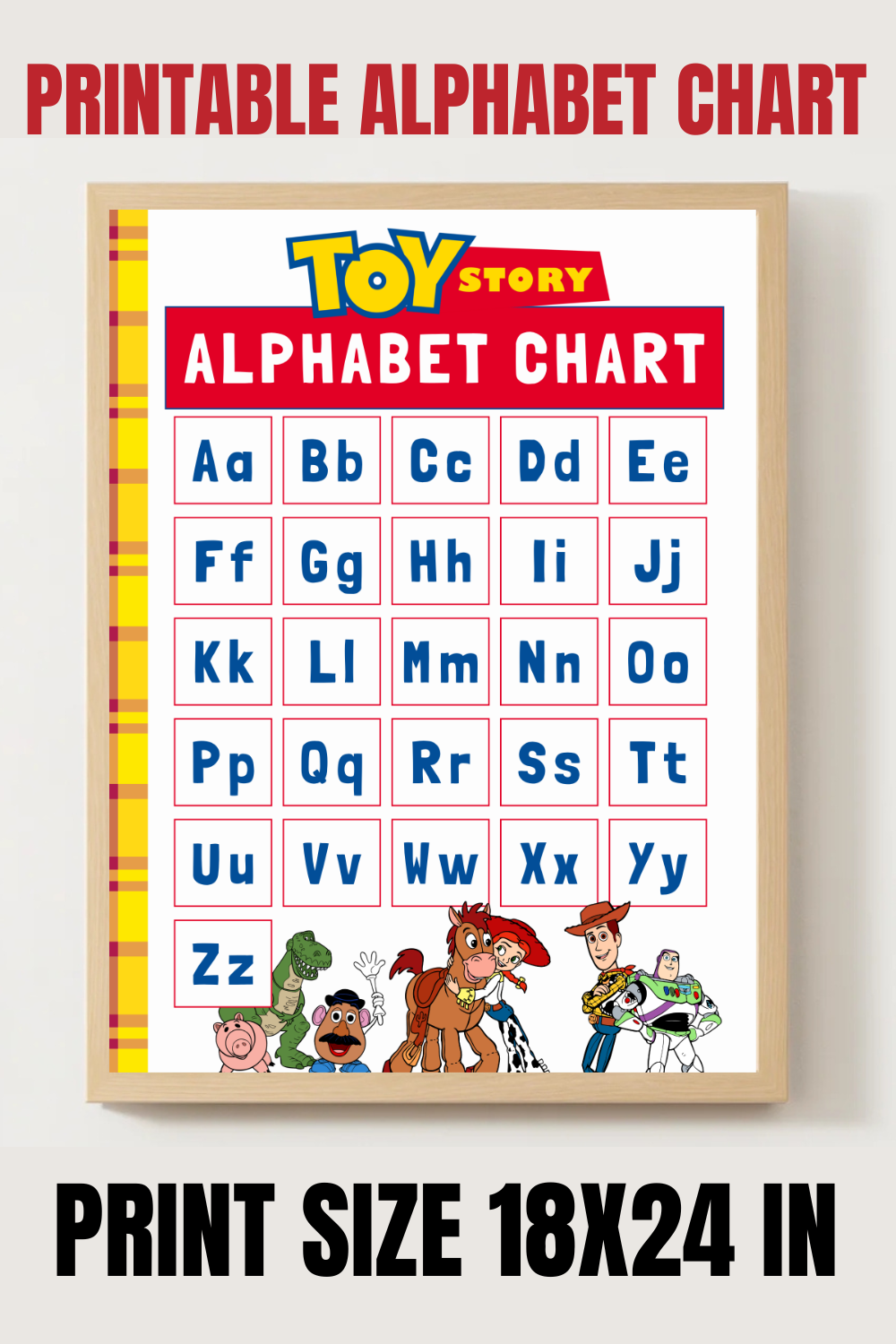 Toy Story alphabet poster printable, alphabet design
