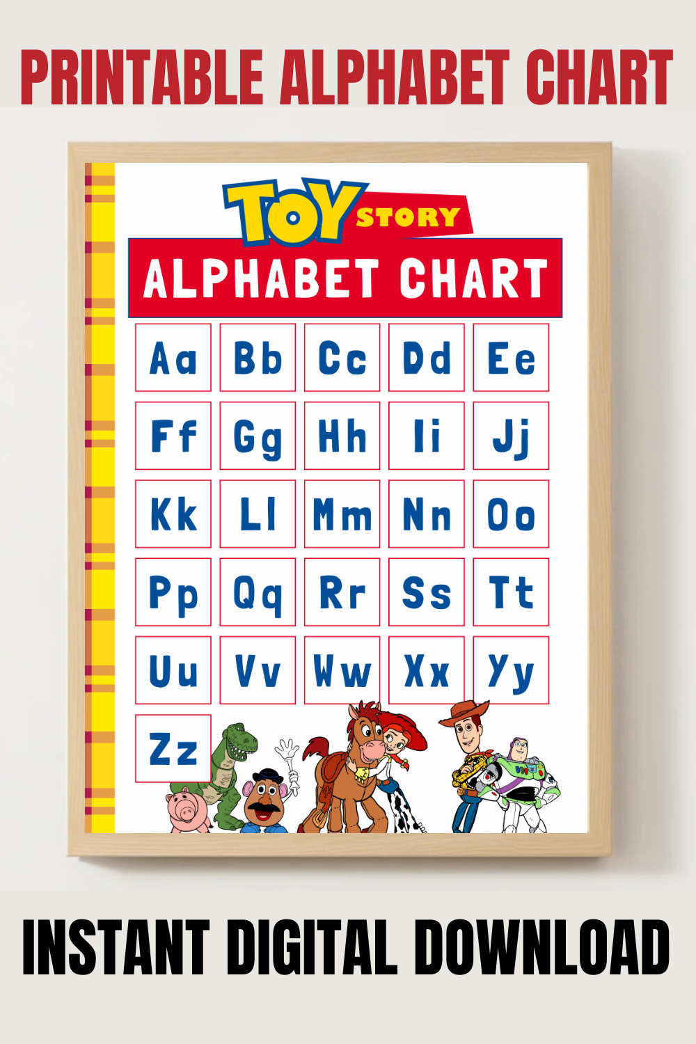 Toy Story alphabet poster printable, alphabet design
