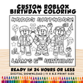 Custom Roblox Birhtday Coloring for Kids